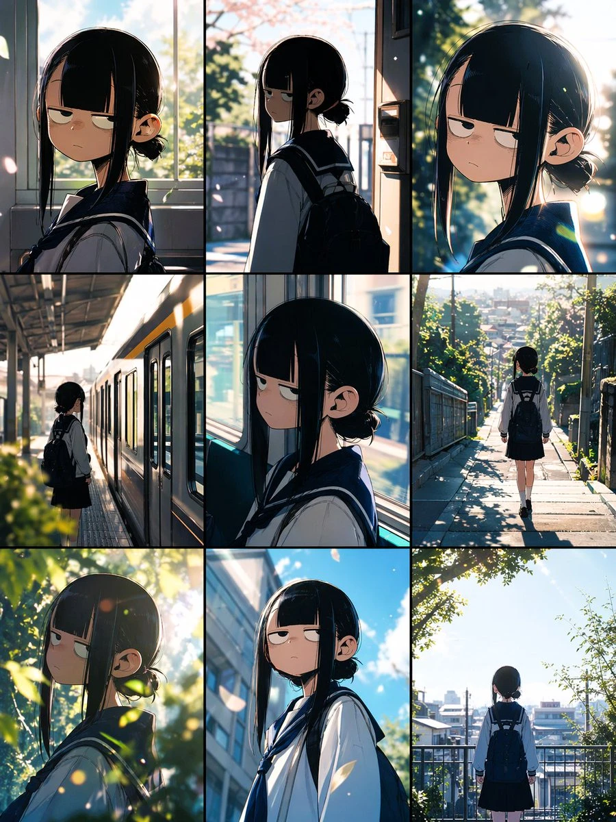 日系少女通勤九宫格