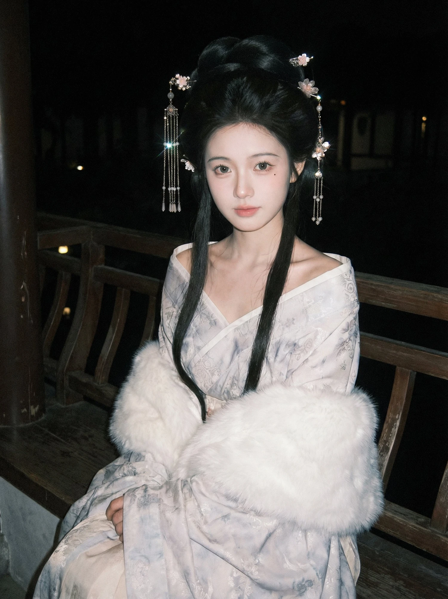 古风夜景美人写真