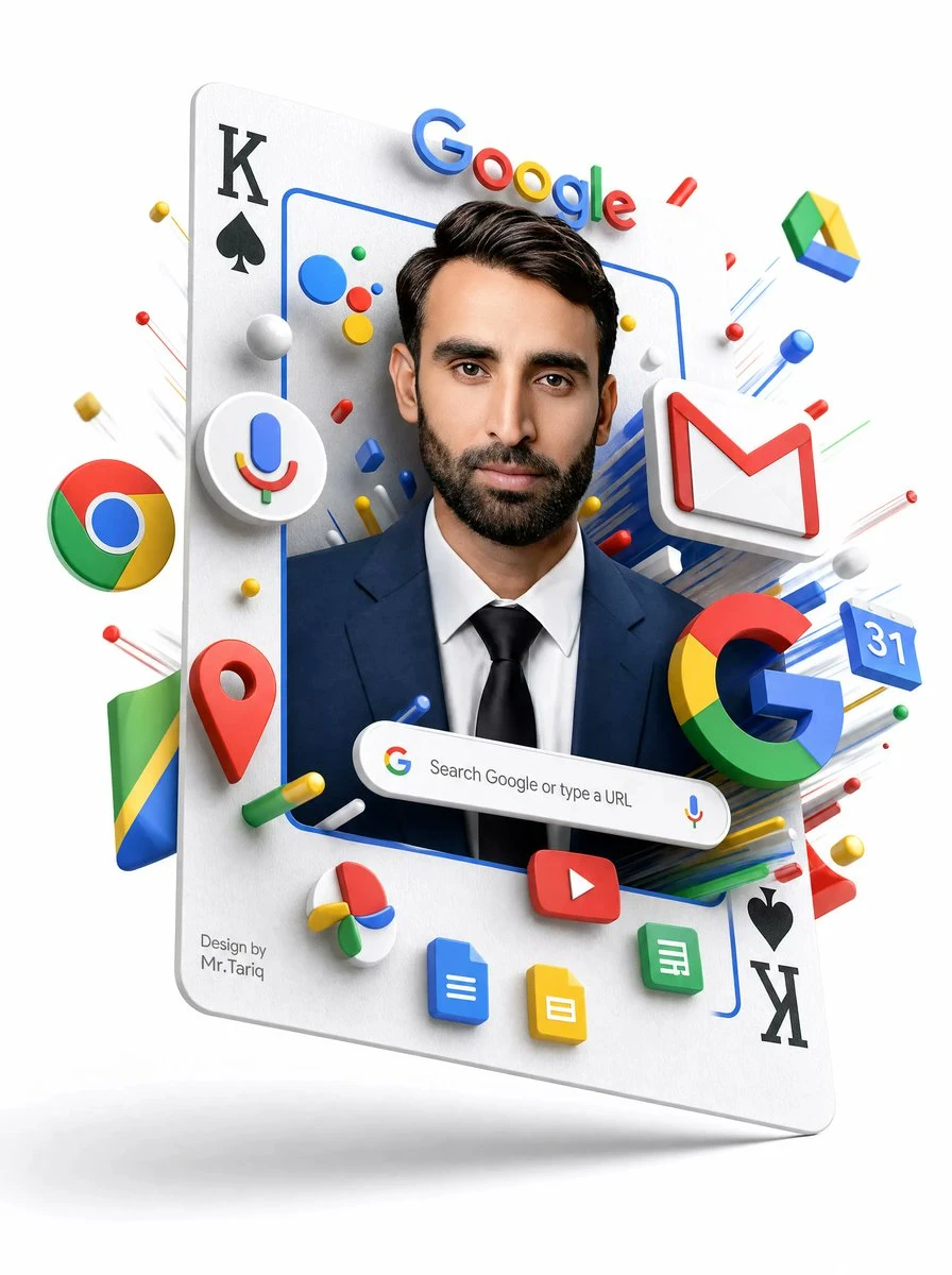 3D超现实Google服务海报