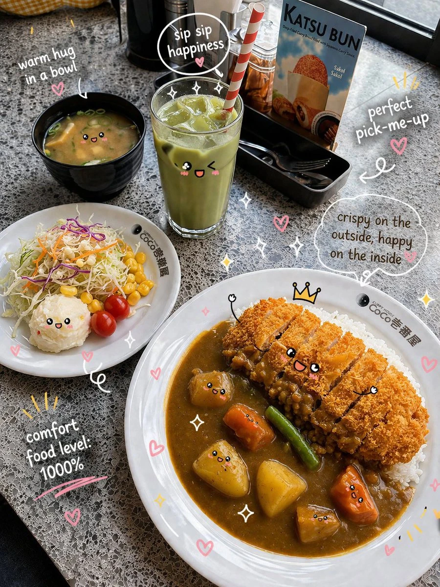 日系可爱风咖喱美食摄影