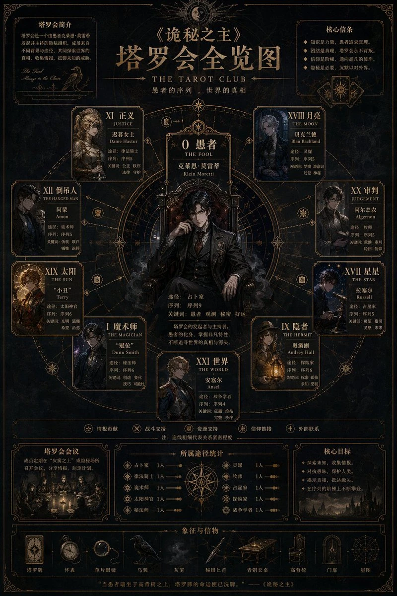 《诡秘之主》塔罗会全览图