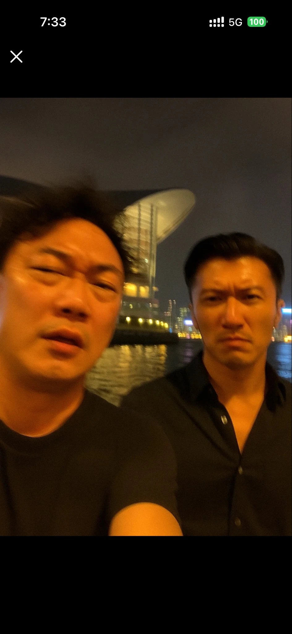 陈奕迅谢霆锋夜拍维港