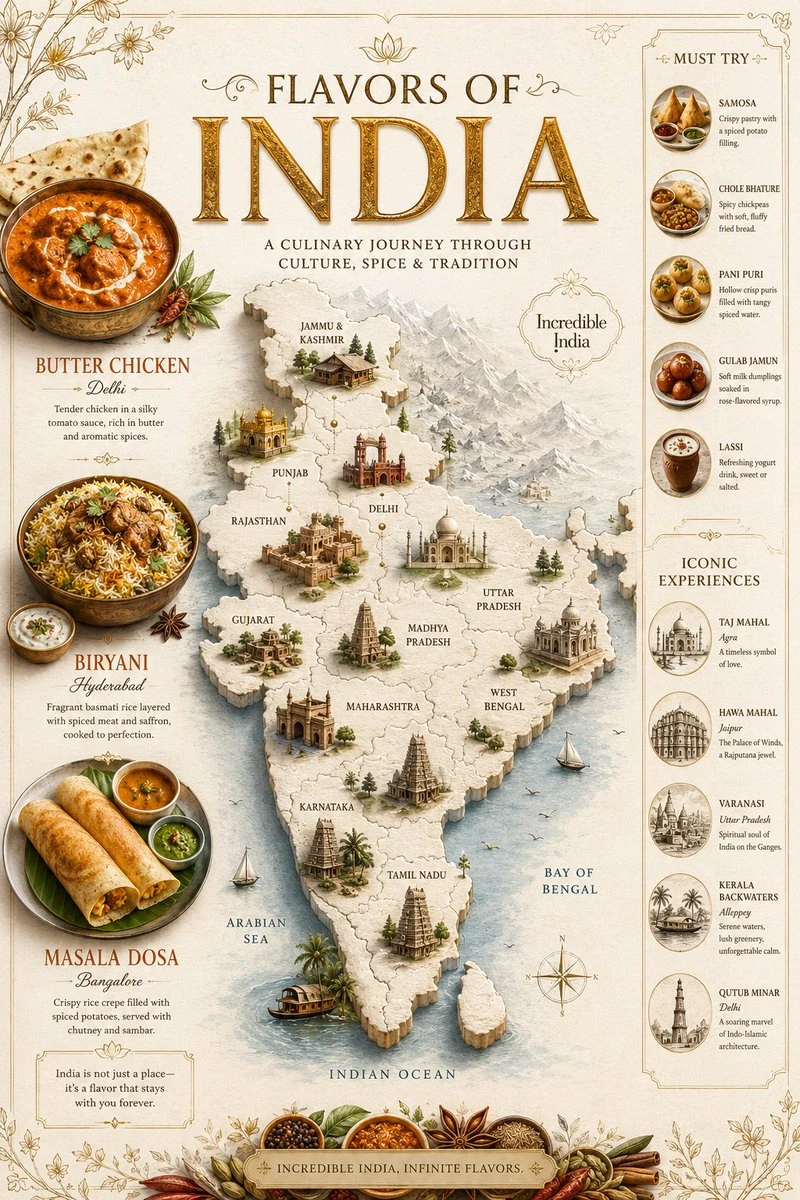 印度风味美食旅游海报