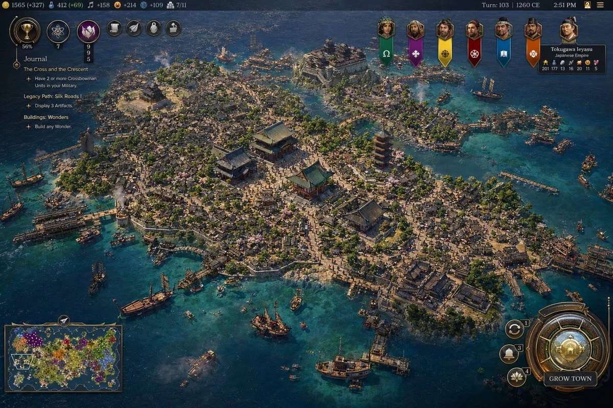 1260年日本帝国港口城市全景