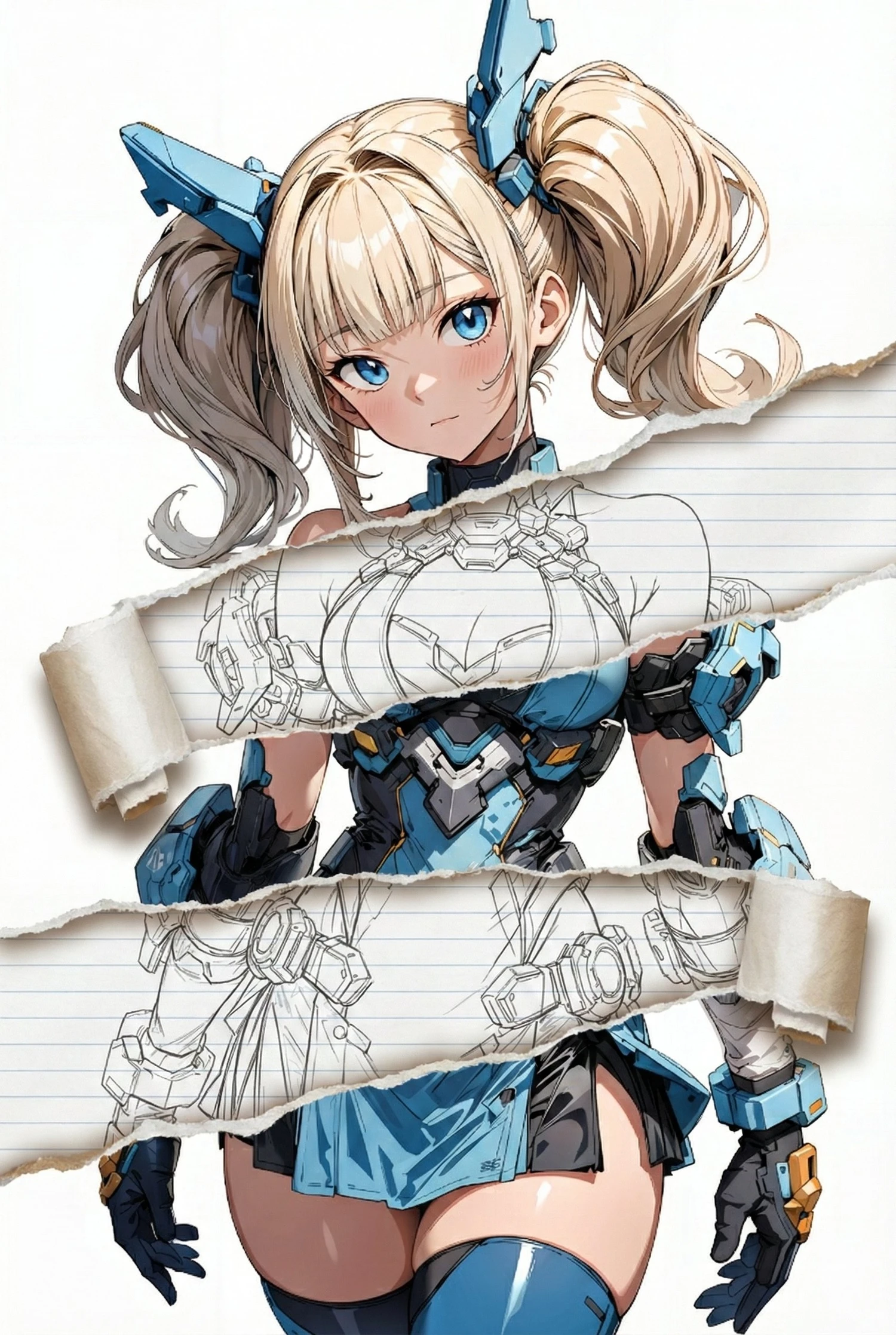 撕纸 reveal 机甲少女