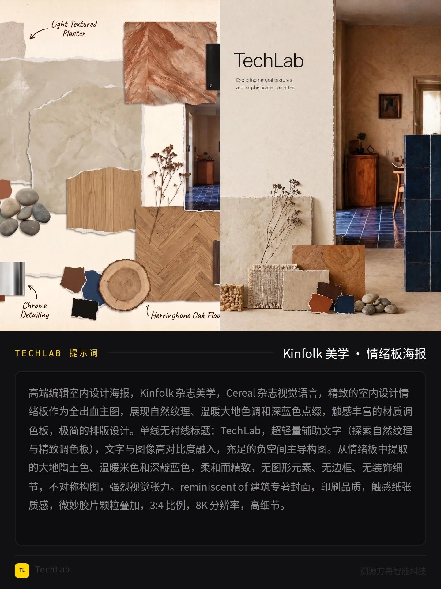 家装室内设计 Kinfolk 美学・情绪板海报