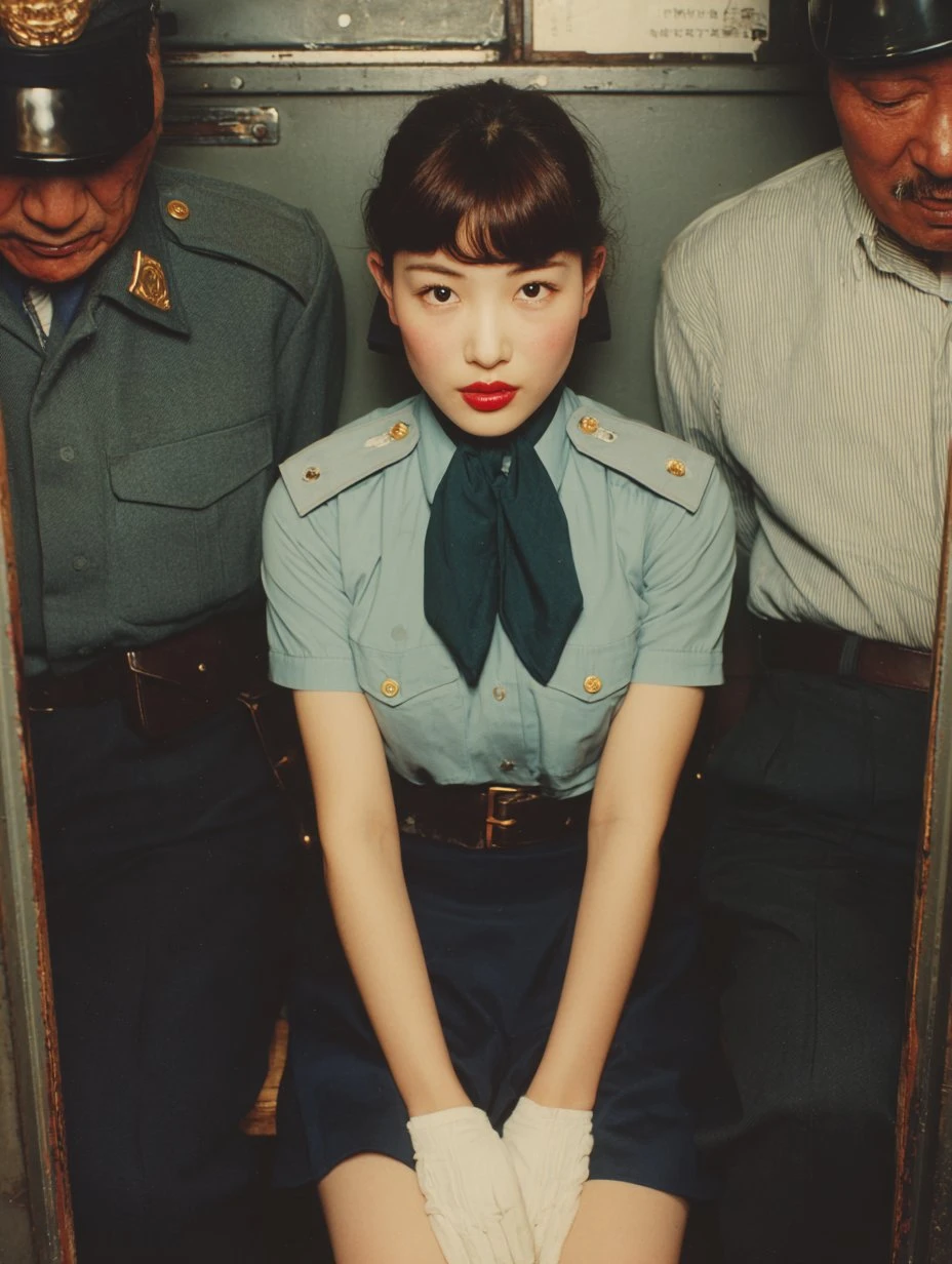复古酒吧中的警服少女与两位警察