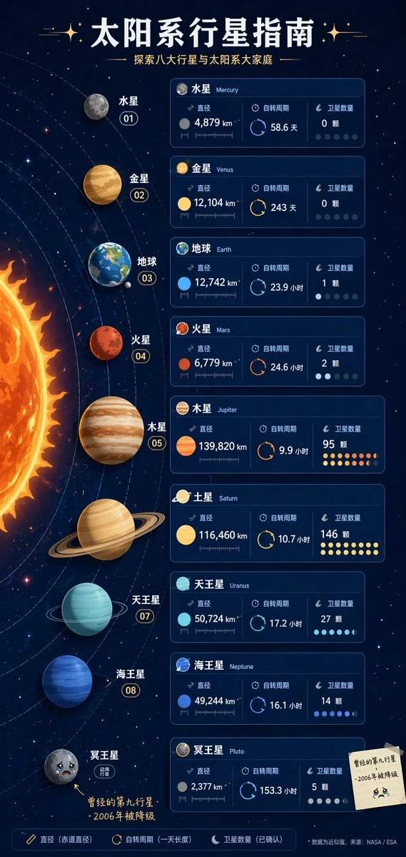 太阳系行星数据指南