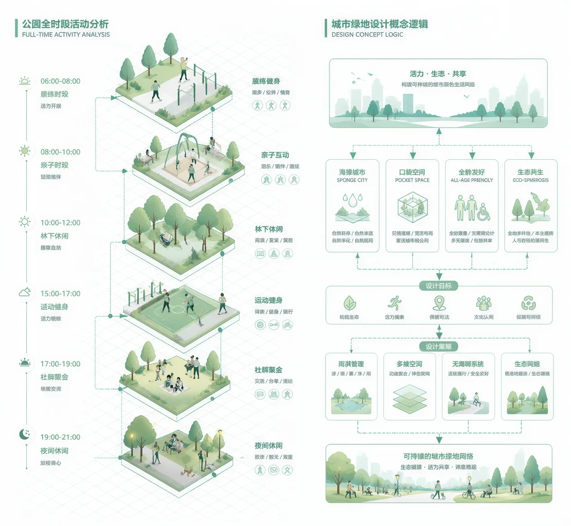 建筑景观场景分析展板