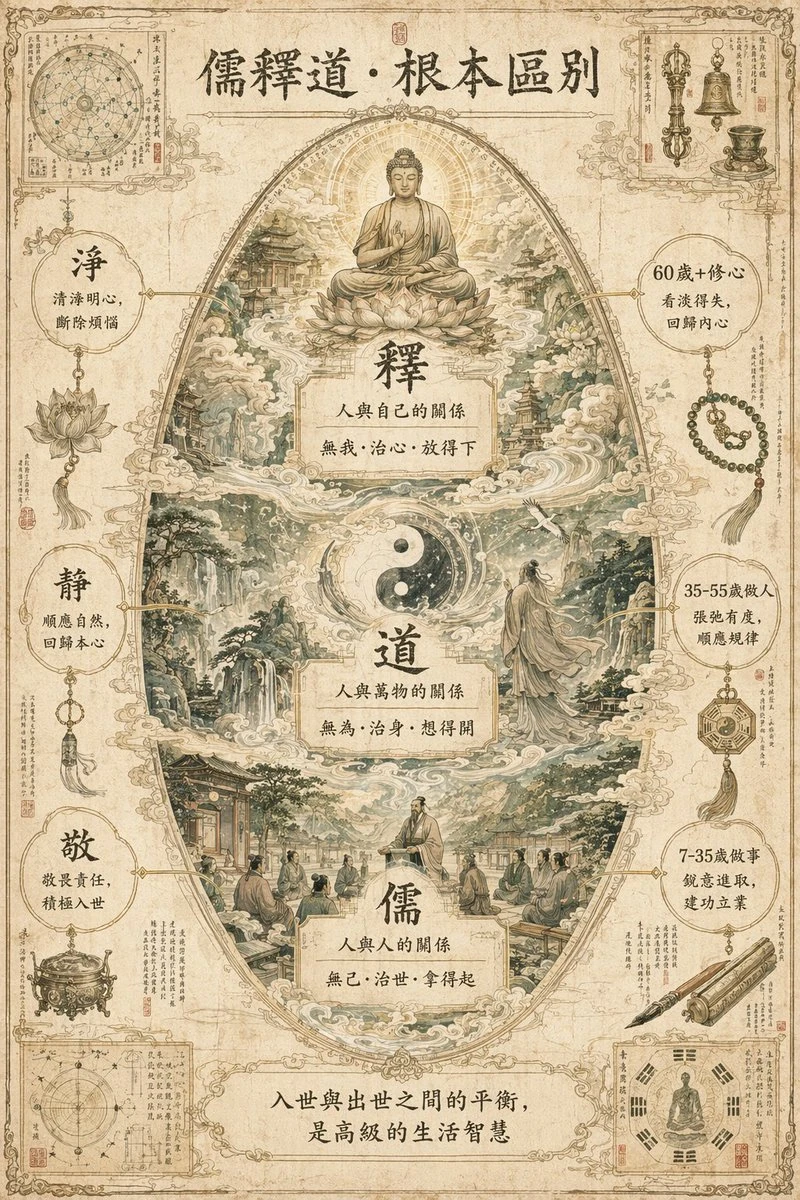 儒释道根本区别信息图