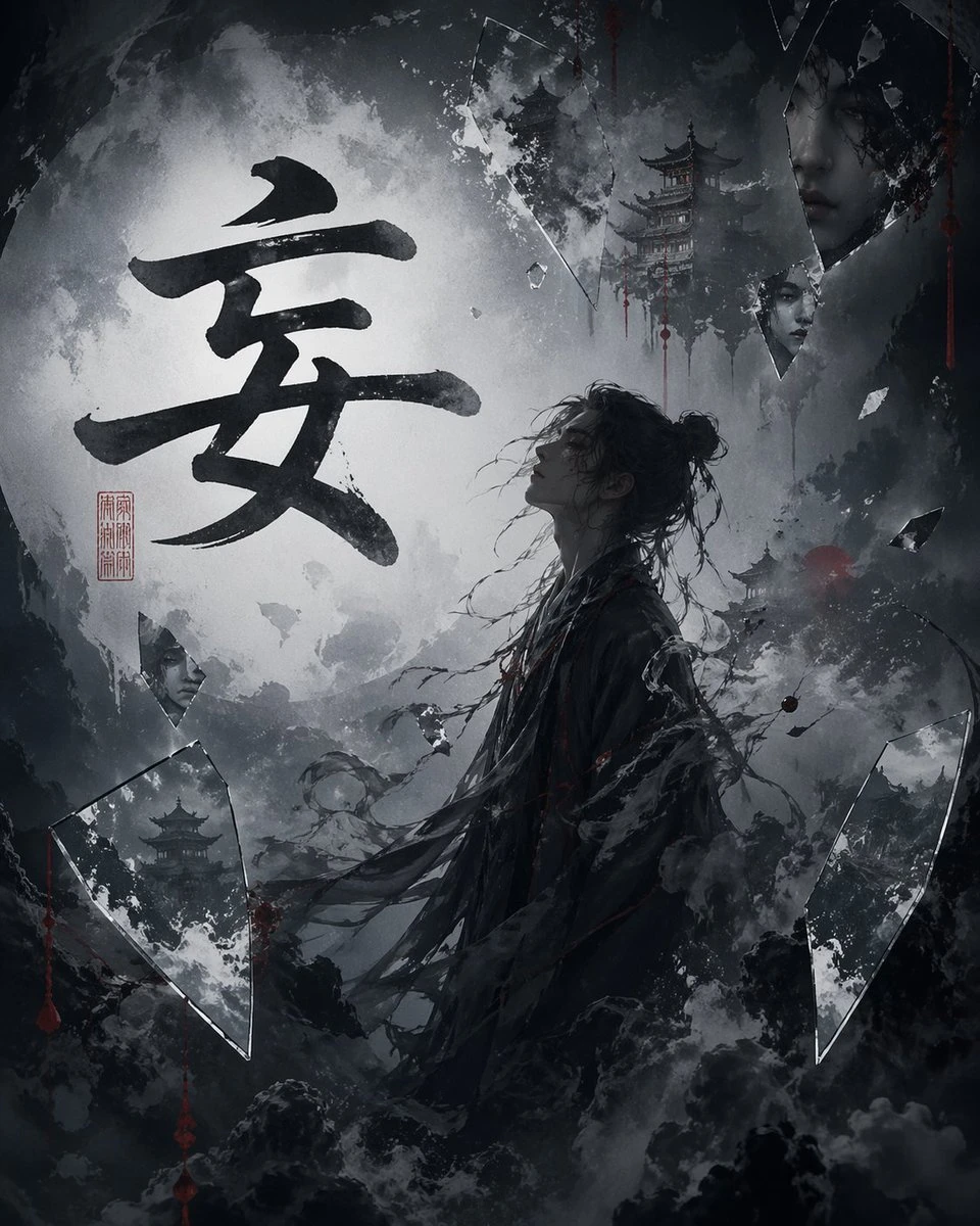 暗黑水墨武侠海报
