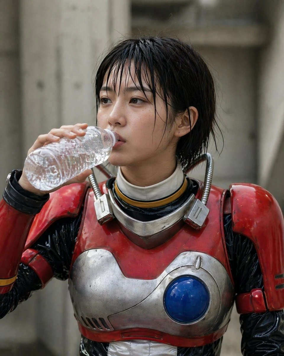 复古特摄女战士喝水瓶