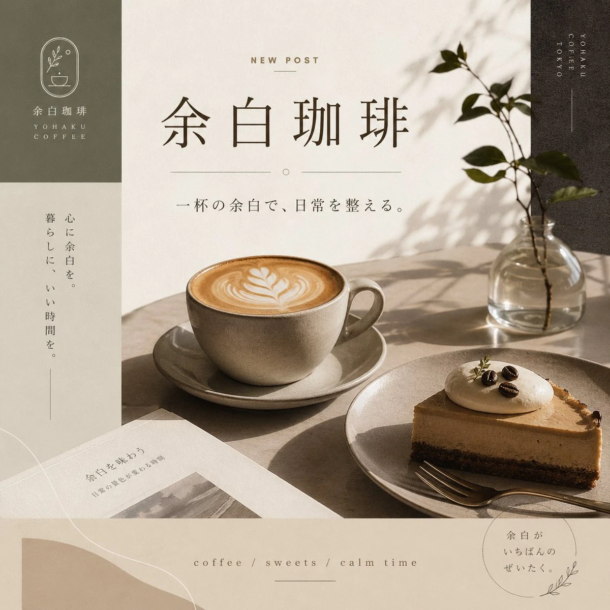 日系极简咖啡品牌海报
