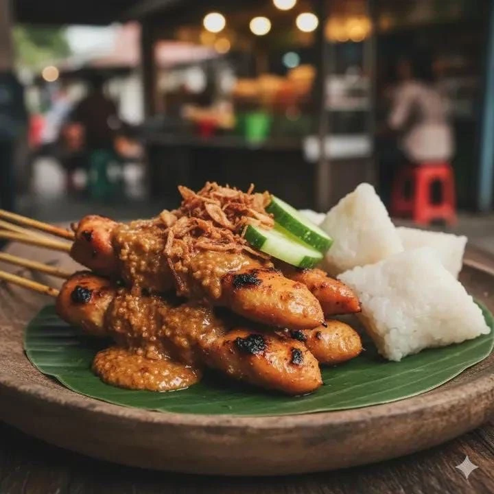 印尼传统美食摄影:Nasi Tumpeng与配菜摆盘