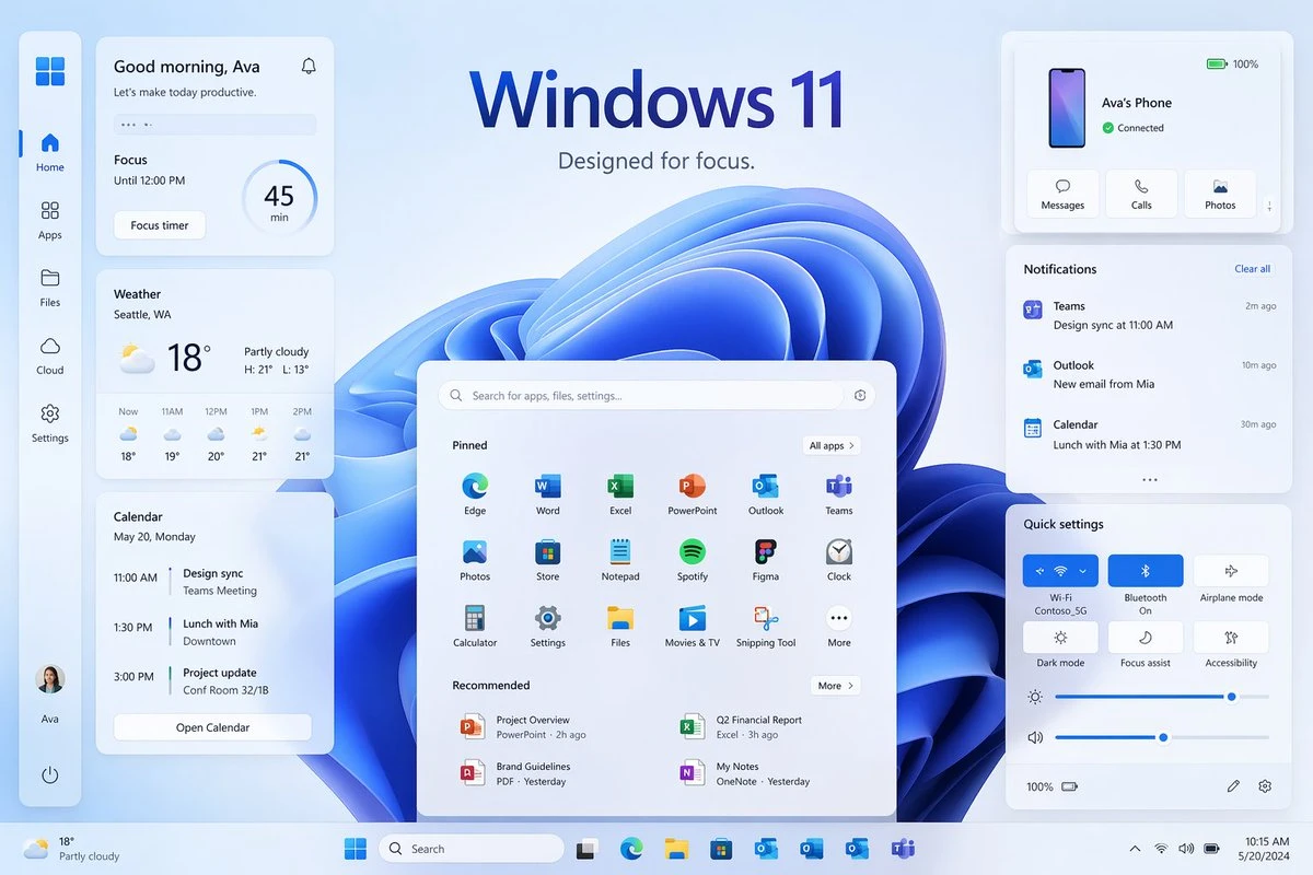 Windows 11 产品营销界面设计