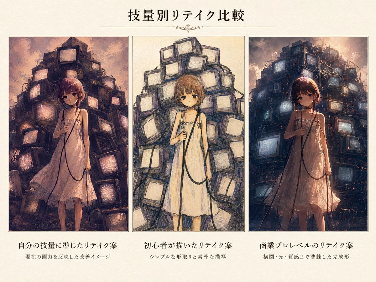 绘画技能水平对比展示