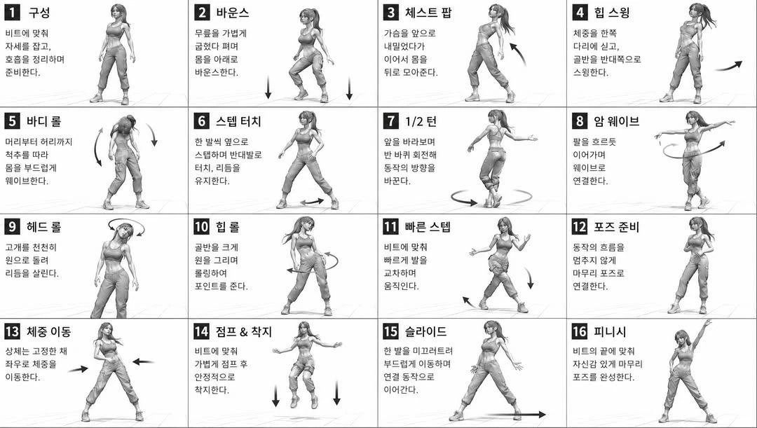 16格舞蹈动作分解教学图