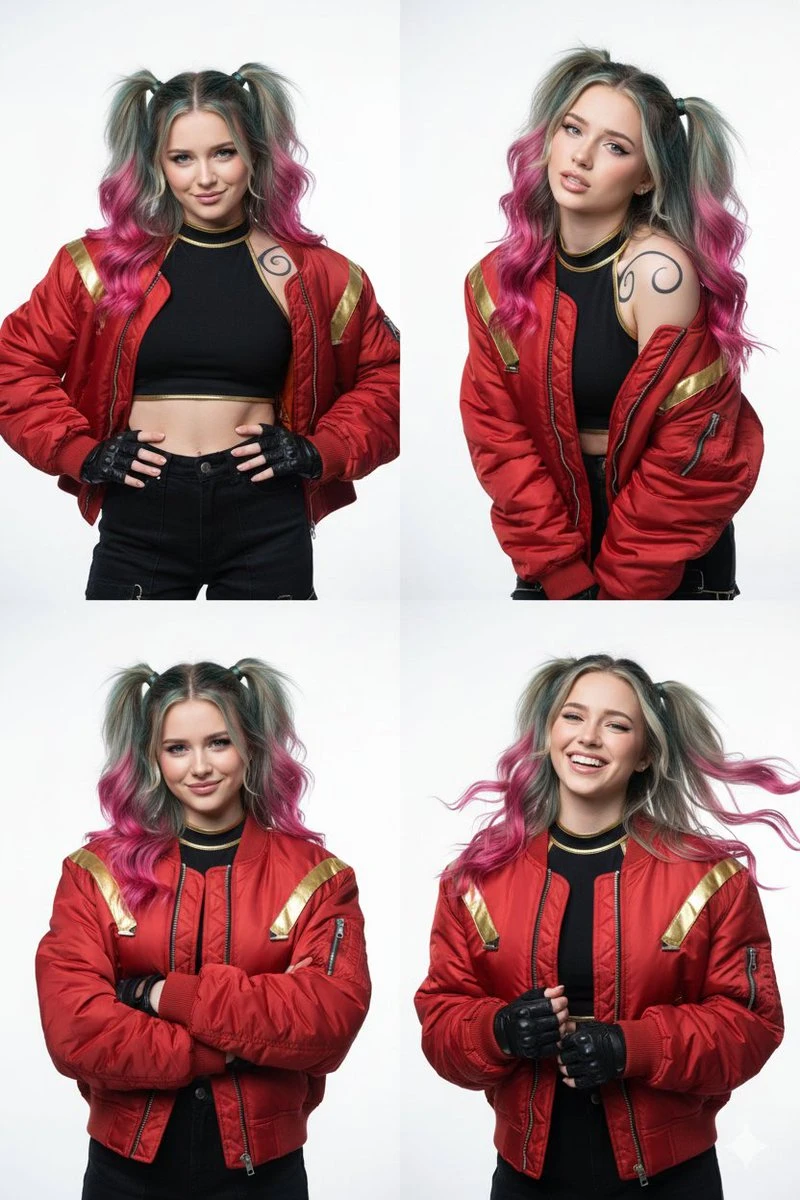 赛博朋克风少女四格写真设定