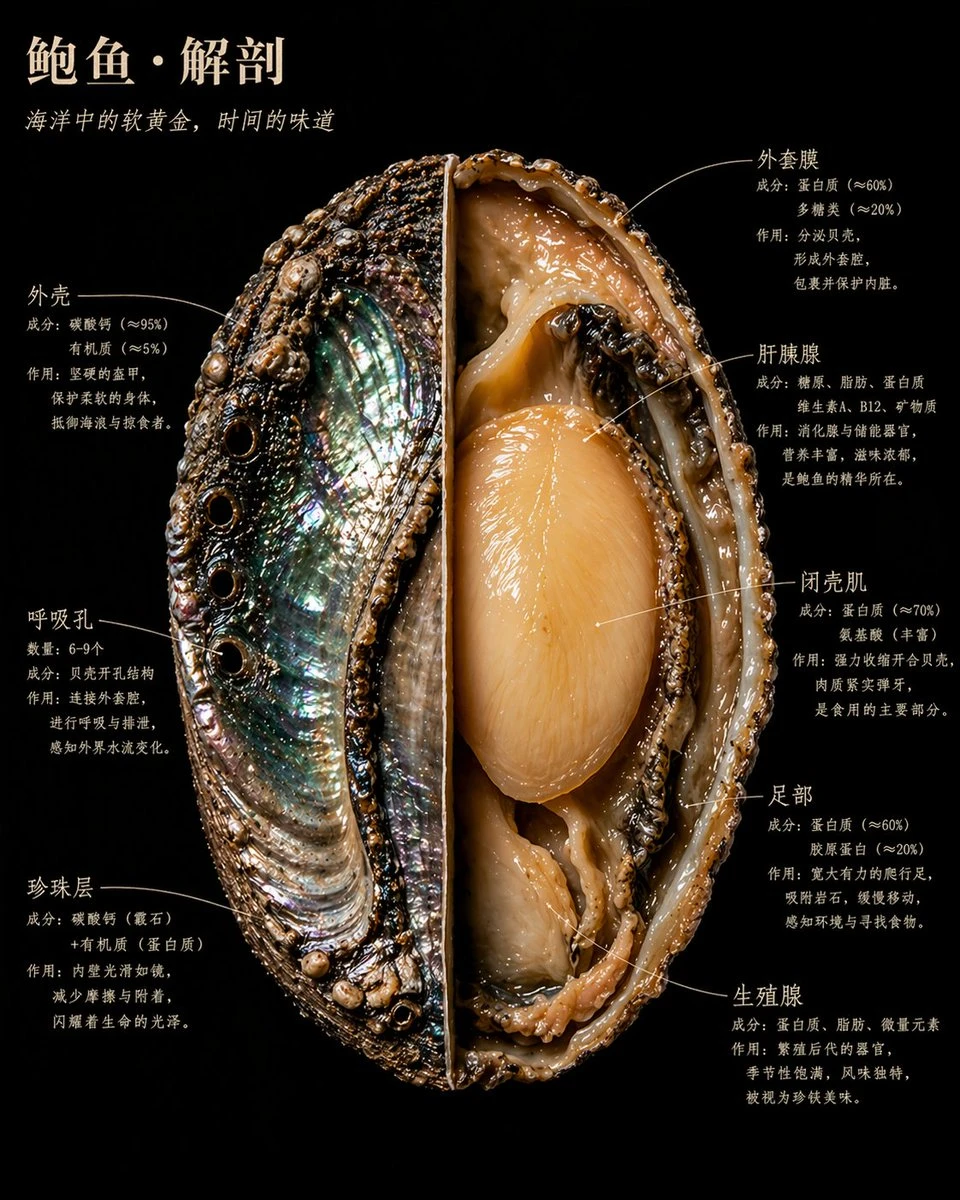 鲍鱼解剖科学摄影