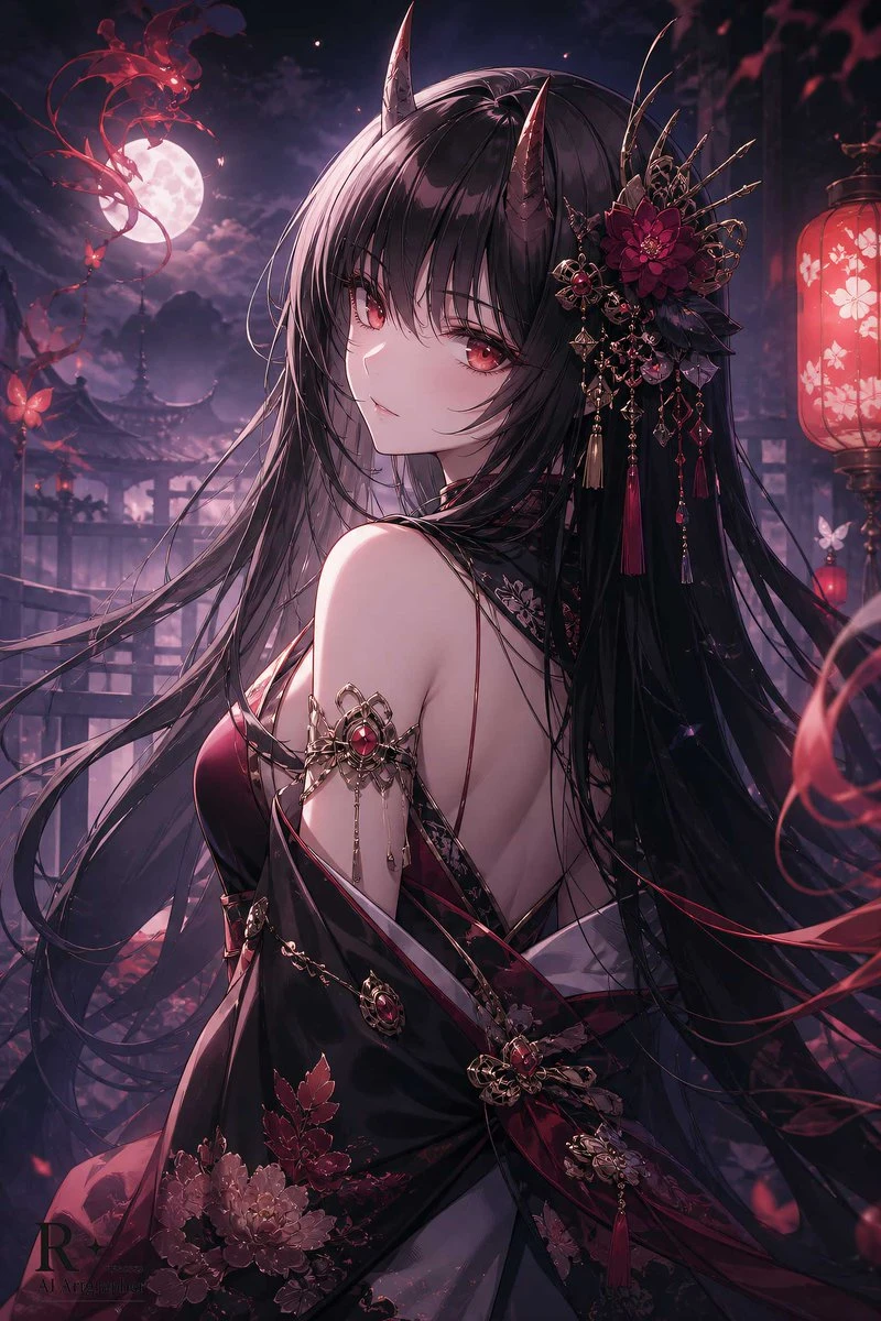 鬼娘动漫风格插画