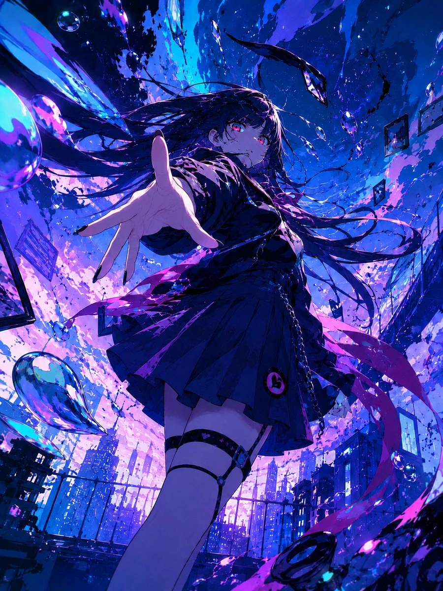 赛博朋克风动漫少女
