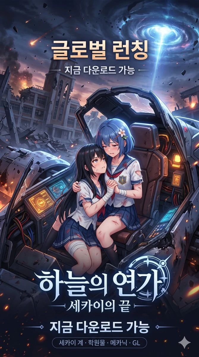 末日机甲少女韩系手游广告海报
