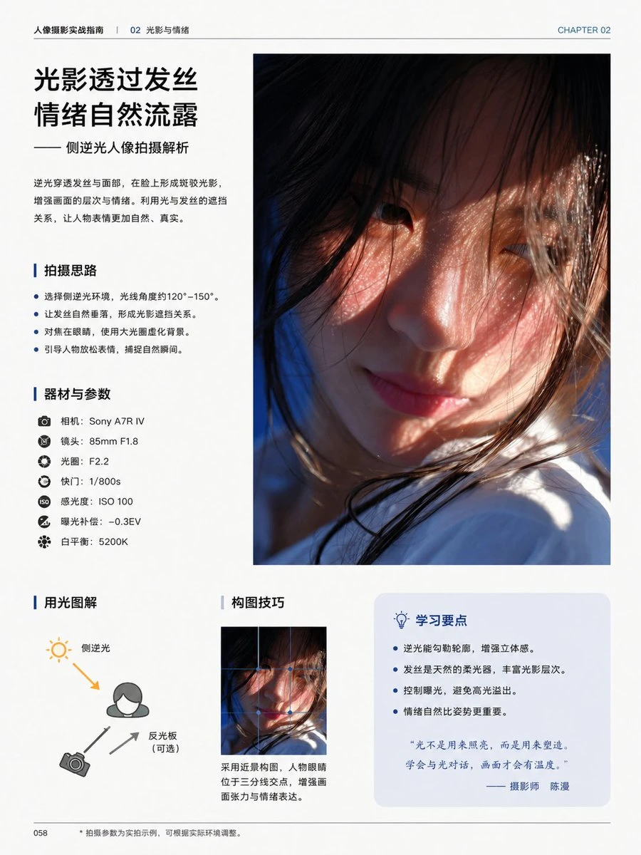 侧逆光人像拍摄教程