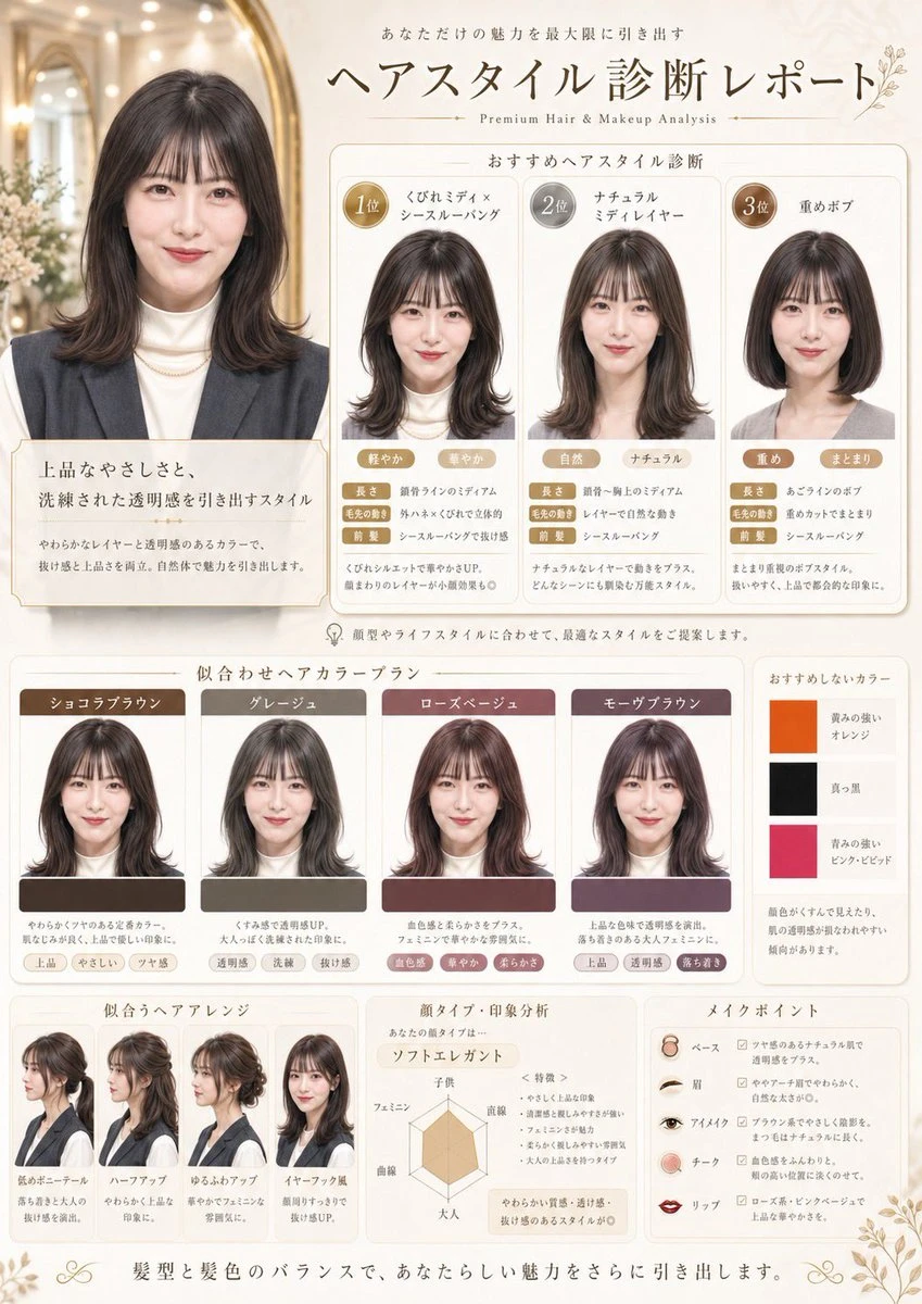 日式发型诊断海报