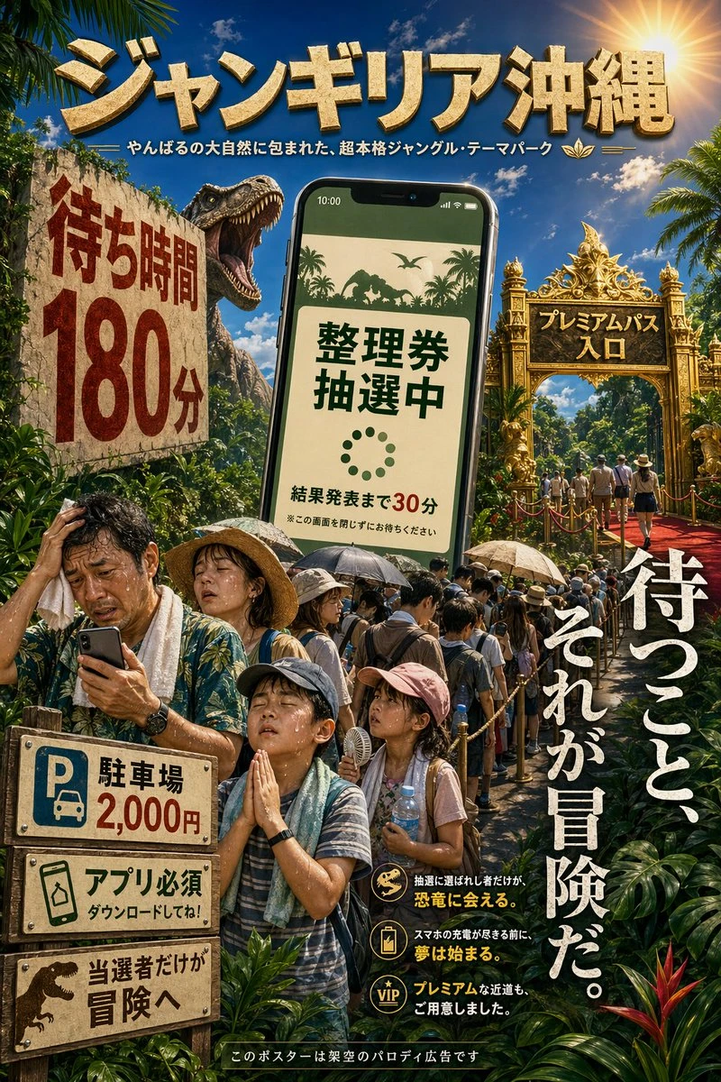 冲绳丛林主题公园讽刺海报
