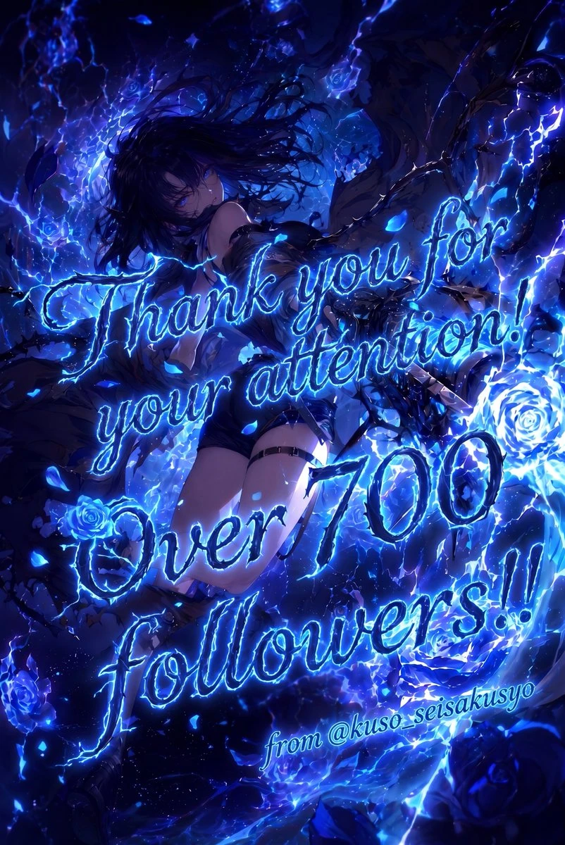 庆祝粉丝突破700的暗黑奇幻海报