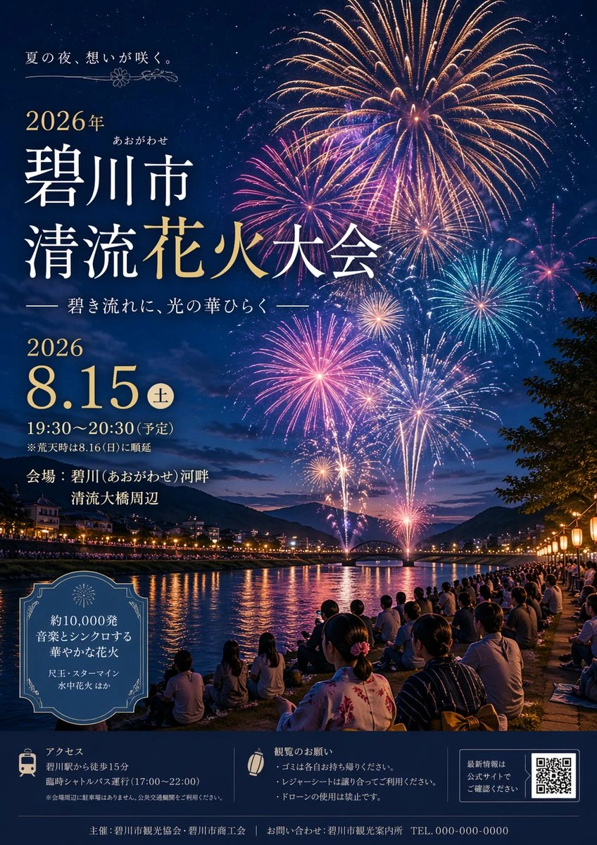 碧川市清流花火大会宣传海报
