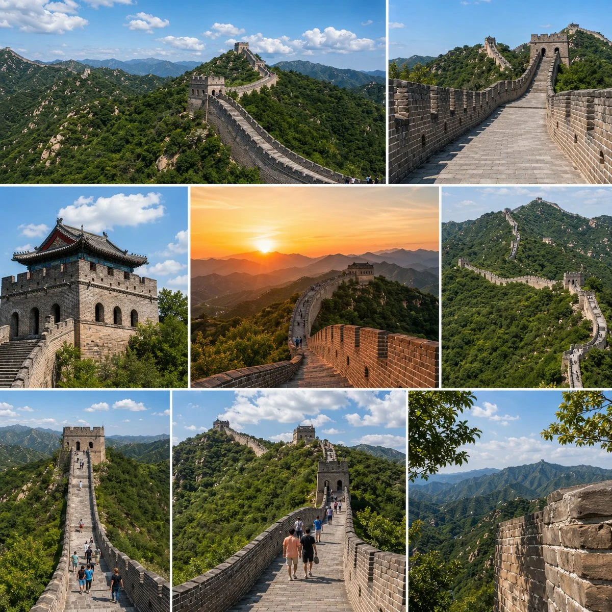 中国长城旅行摄影拼贴