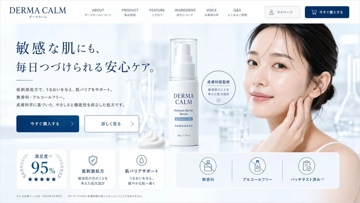 DERMA CALM敏感肌精华落地页