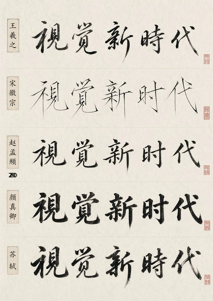 历代名家书法风格对比