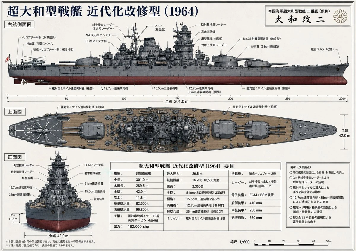 大和改二1964年近代化改修型