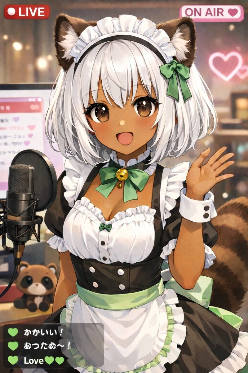兽耳女仆VTuber直播场景