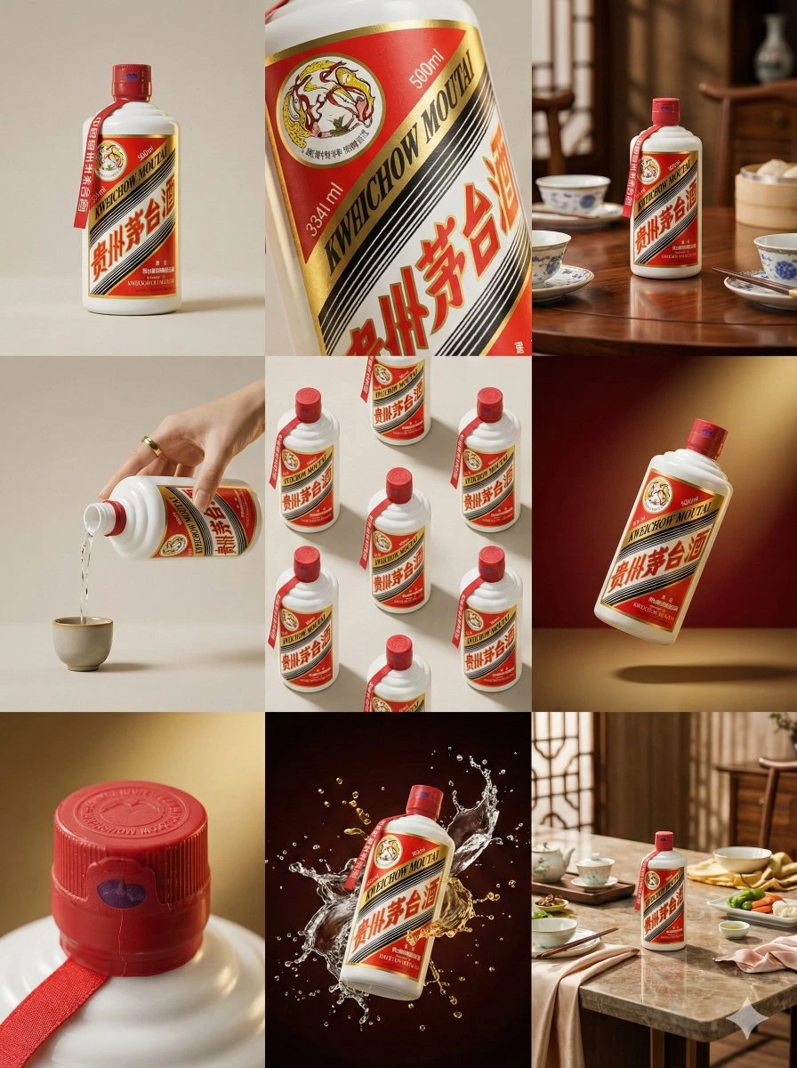 高端白酒品牌视觉叙事九宫格设计展示
