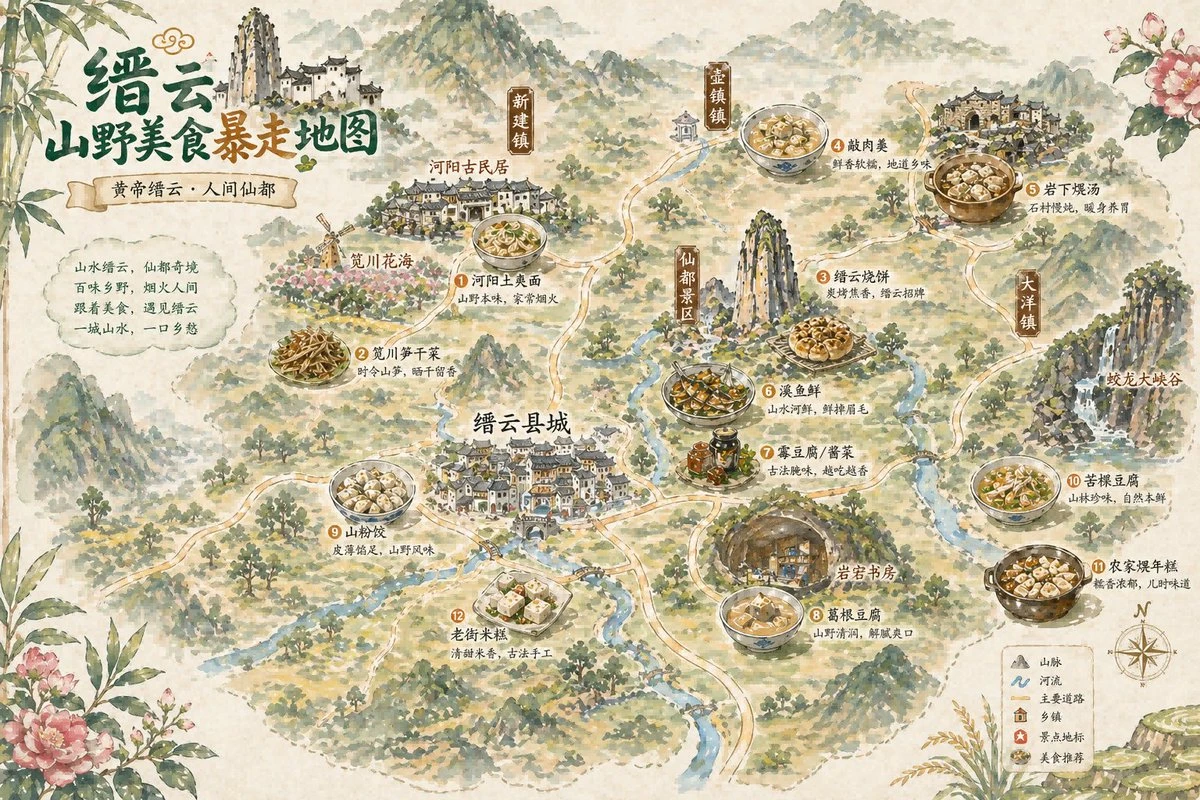 缙云山野美食地图
