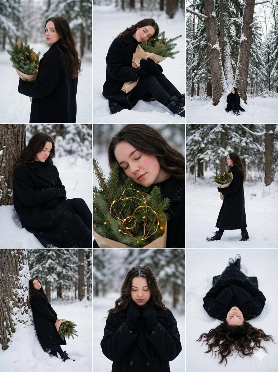 雪林少女静谧冬日写真集